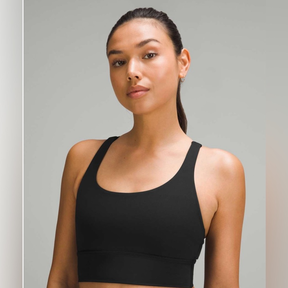 Lululemon Energy Longline Bra, black, sz 6 EUC